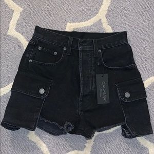 Carmar Black Denim Cargo Shorts